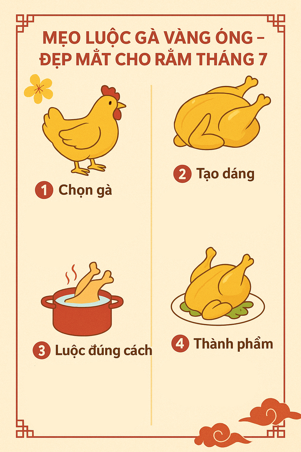 Cách luộc gà vàng óng đẹp mắt cho mâm cúng Rằm tháng 7  - Ảnh 1.