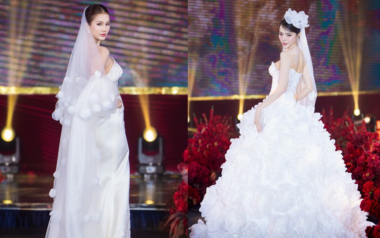 Á hậu Hương Ly, Lê Phan Hạnh Nguyên hóa cô dâu xinh đẹp- Ảnh 1.