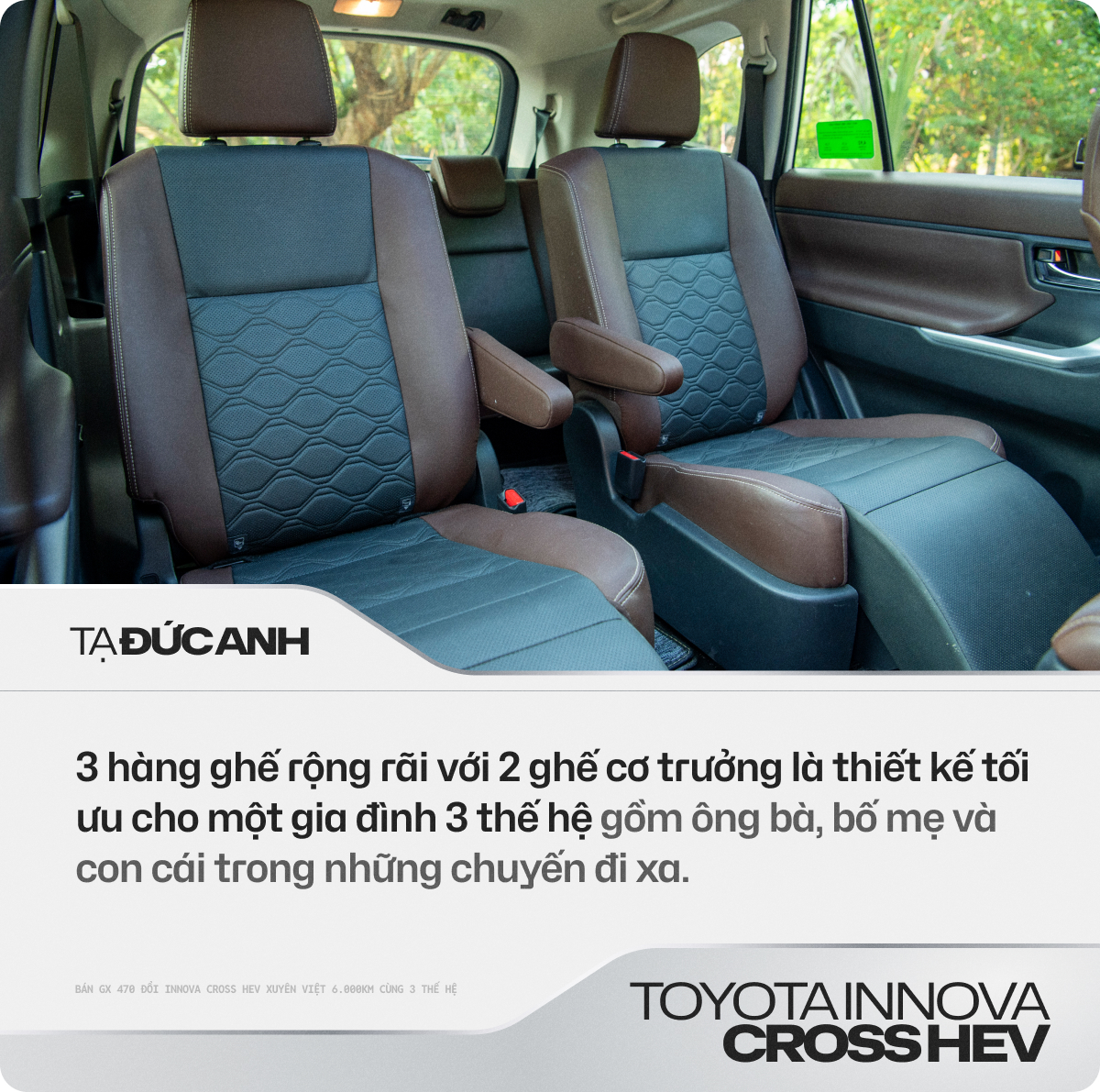 Bán GX 470 đổi Innova Cross HEV xuyên Việt 6.000km cùng 3 thế hệ, người dùng chia sẻ: ‘Bố 82 tuổi, mẹ đau chân vẫn ngồi thoải mái’- Ảnh 4.