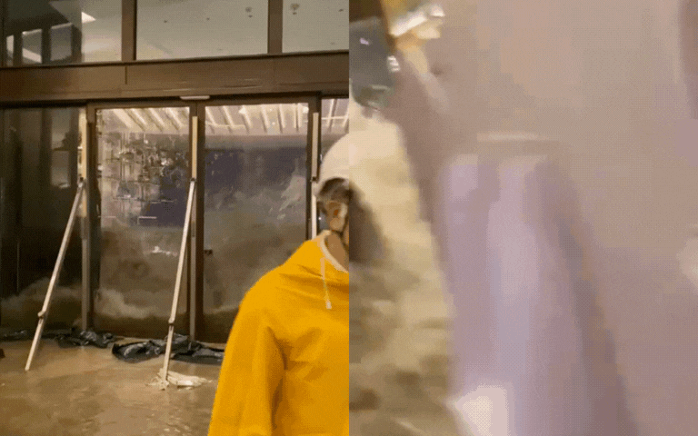 39 giây kinh hoàng: Siêu bão Ragasa "xé toạc" khách sạn hạng sang ở Hong Kong (Trung Quốc), cuốn phăng người đàn ông ngay trong sảnh- Ảnh 1. 39 giây kinh hoàng: Siêu bão Ragasa "xé toạc" khách sạn hạng sang ở Hong Kong (Trung Quốc), cuốn phăng người đàn ông ngay trong sảnh- Ảnh 1.