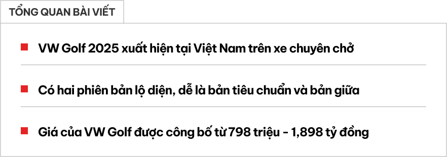VW Golf lộ diện ở Việt Nam: Là bản giữa và bản tiêu chuẩn, giá khởi điểm chưa đến 800 triệu, có máy hybrid- Ảnh 1.