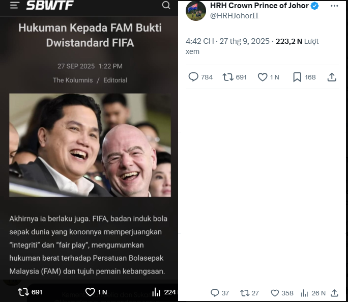 Bi hài bóng đá Malaysia: Bị FIFA phạt vì giả mạo giấy tờ, quay sang đổ lỗi cho… LĐBĐ Indonesia- Ảnh 3. Bi hài bóng đá Malaysia: Bị FIFA phạt vì giả mạo giấy tờ, quay sang đổ lỗi cho… LĐBĐ Indonesia- Ảnh 3.