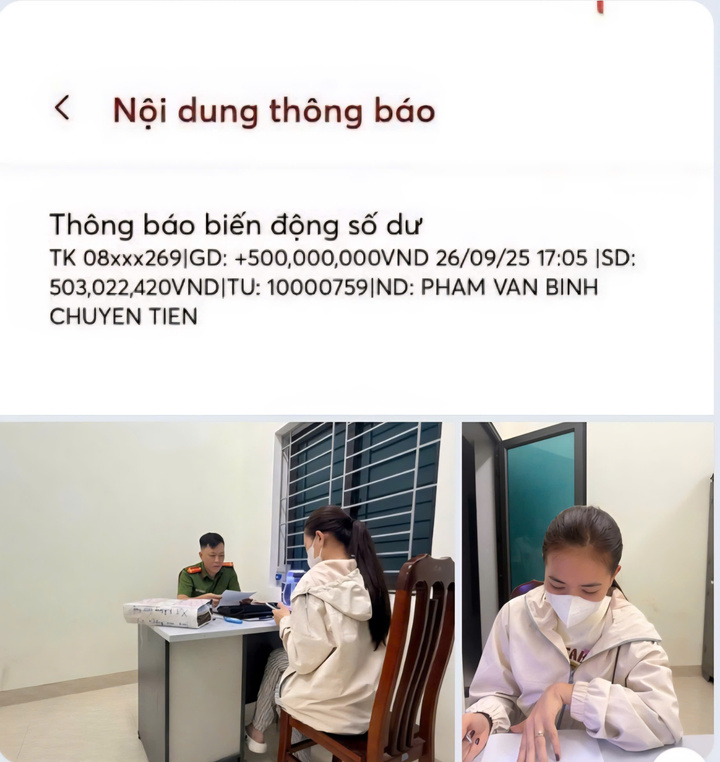 Tài khoản bất ngờ nhận được nửa tỷ đồng, cô gái nhờ công an tìm chủ nhân- Ảnh 1.