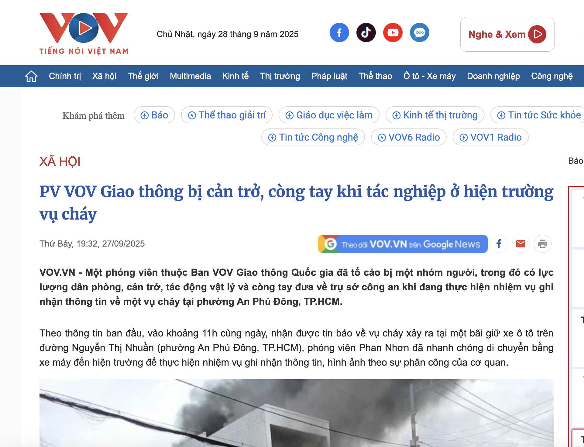 Ph&oacute;ng vi&ecirc;n VOV bị c&ograve;ng tay khi t&aacute;c nghiệp, chủ tịch UBND phường An Ph&uacute; Đ&ocirc;ng n&oacute;i g&igrave;?- Ảnh 1.