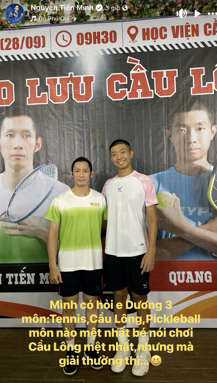 "Huyền thoại" cầu lông Tiến Minh chấp 13 điểm khi đấu siêu sao pickleball Quang Dương, kết quả gây ngỡ ngàng- Ảnh 1. "Huyền thoại" cầu lông Tiến Minh chấp 13 điểm khi đấu siêu sao pickleball Quang Dương, kết quả gây ngỡ ngàng- Ảnh 1.