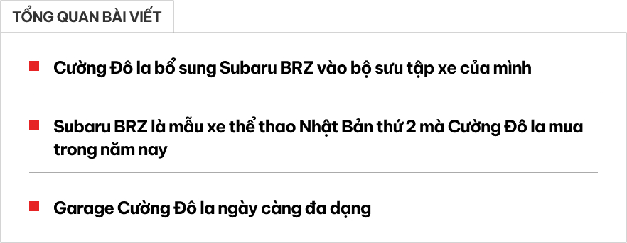 Cường đô la 'tậu' Subaru BRZ số sàn, dân mạng đùa: ‘May có bộ tem mới phân biệt được đâu là xe mới mua’- Ảnh 1.