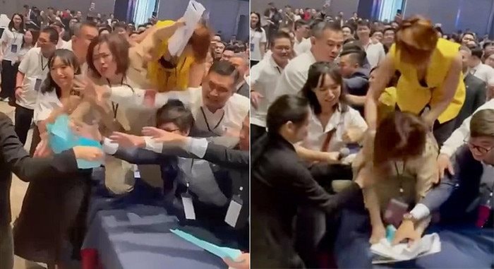 Vụ môi giới trèo cả lên bàn giật phiếu mua căn hộ ở TP HCM, chủ đầu tư nói "Chỉ là một khoảnh khắc ngắn" - Ảnh 2.