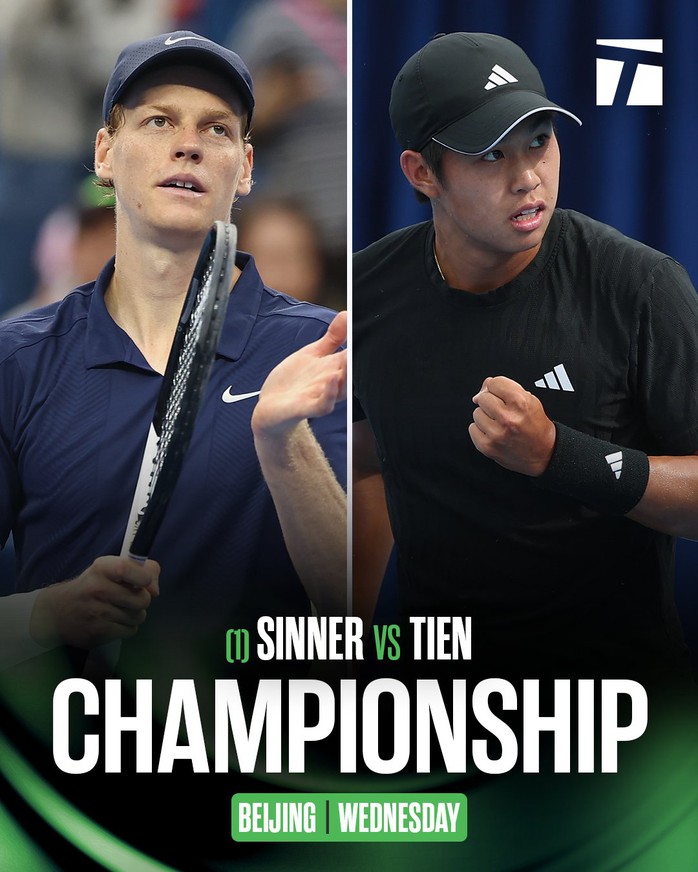 Tay vợt gốc Việt Learner Tien lại hạ Medvedev, vào chung kết China Open 2025  - Ảnh 1.