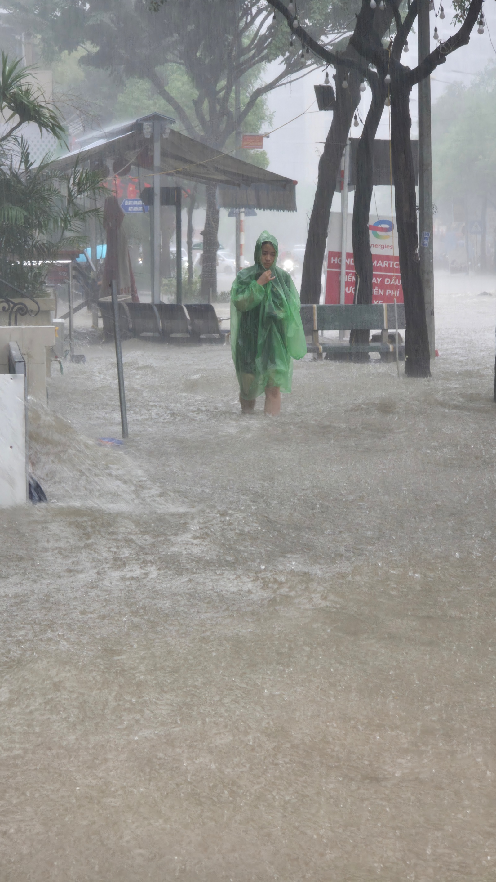 Mưa tầm t&atilde; kh&ocirc;ng ngớt, "khu nh&agrave; gi&agrave;u" H&agrave; Nội ngập s&acirc;u: Nhiều biệt thự phải dựng r&agrave;o chắn bằng tấm t&ocirc;n, ngăn nước tr&agrave;n v&agrave;o- Ảnh 15.