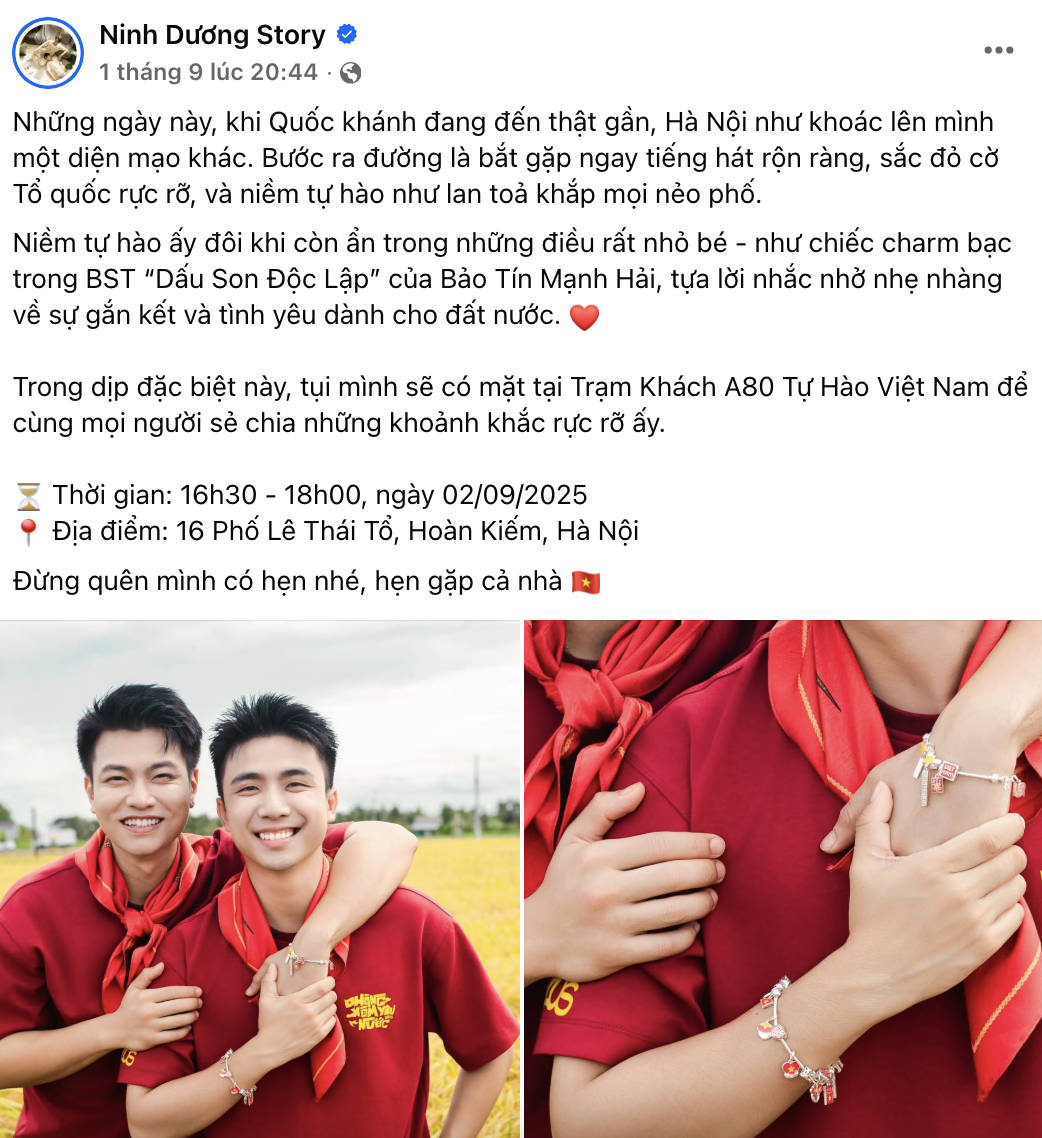 Khoảnh khắc nhân đôi tình yêu nước của Ninh Dương Story trong sắc đỏ tự hào- Ảnh 1.