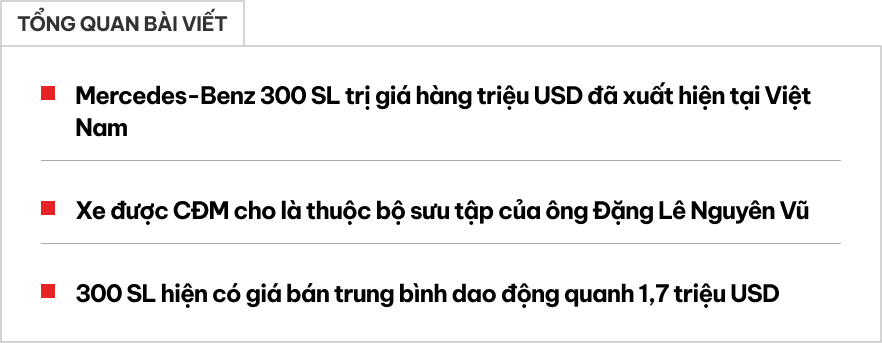 Mercedes-Benz 300 SL triệu đô bất ngờ xuất hiện tại Việt Nam, CĐM lập tức gọi tên một người xứng đáng làm chủ nhân siêu phẩm - Ảnh 1.