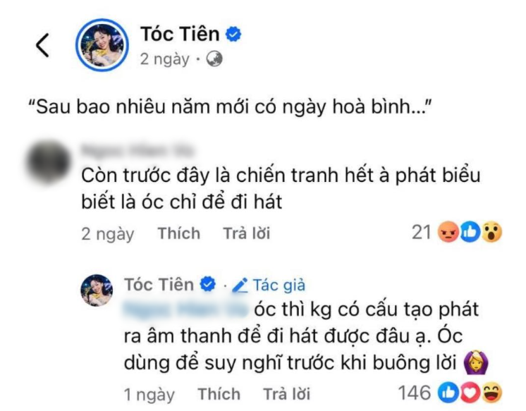Bị chê “óc chỉ để đi hát”, Tóc Tiên phản pháo gắt- Ảnh 4. Bị chê “óc chỉ để đi hát”, Tóc Tiên phản pháo gắt- Ảnh 4.