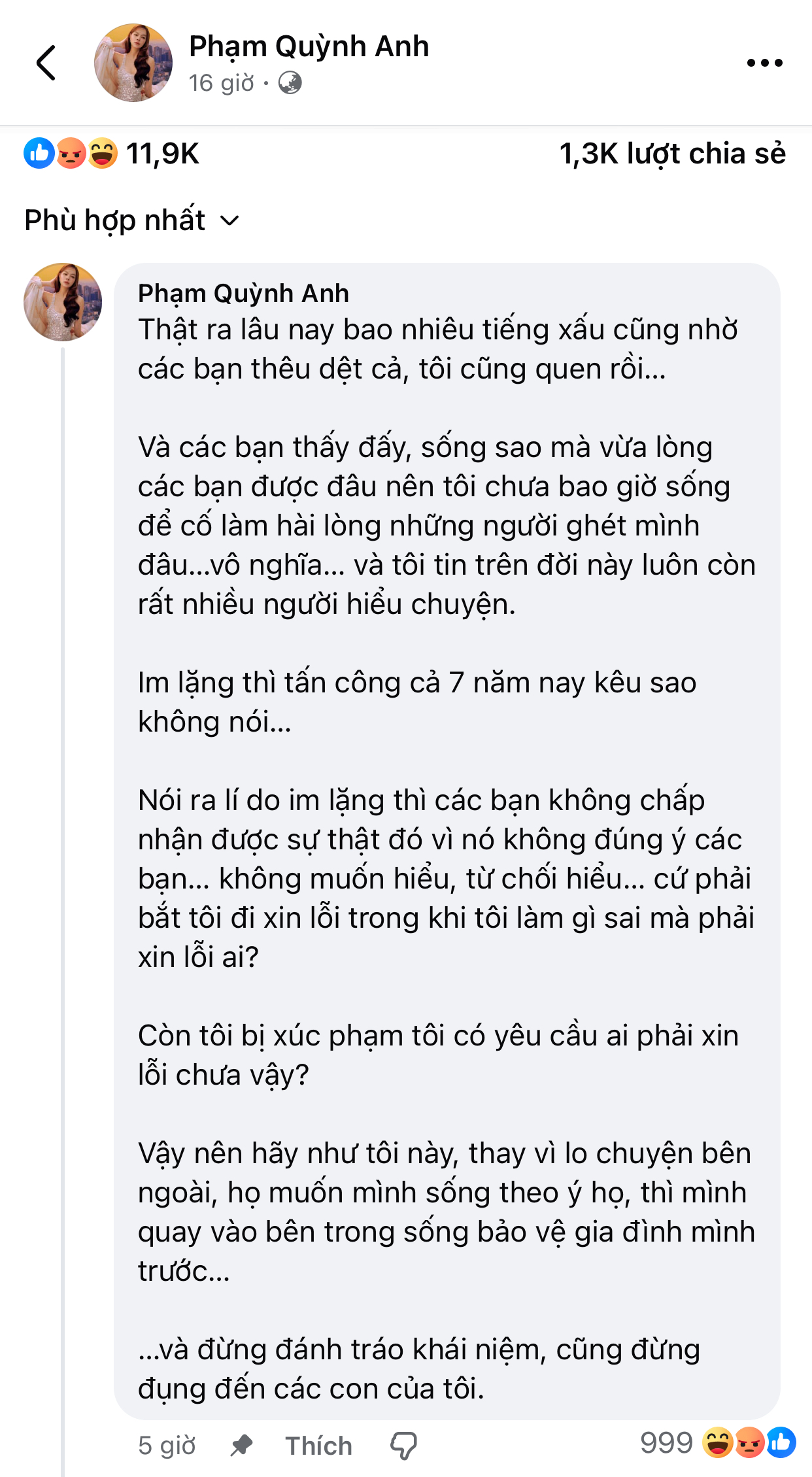 Phạm Quỳnh Anh: "Tôi làm gì sai mà phải xin lỗi?" - Ảnh 1. Phạm Quỳnh Anh: "Tôi làm gì sai mà phải xin lỗi?" - Ảnh 1.