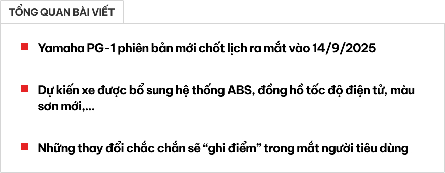 Yamaha PG-1 bản mới chốt ra mắt Việt Nam ngay tuần sau: Dễ có ABS, màn hình điện tử mới - Ảnh 1.