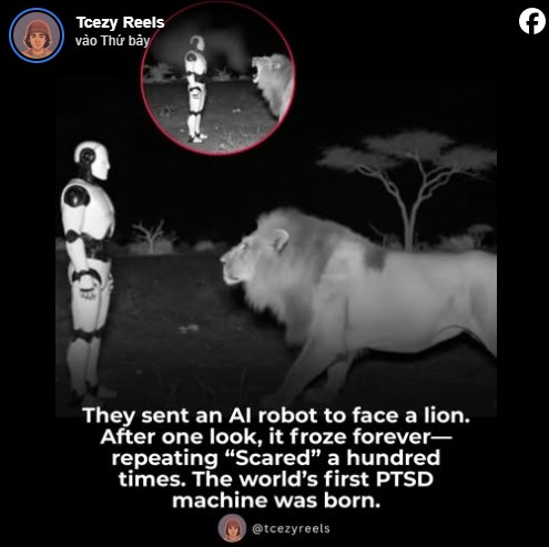 Video sư tử run sợ trước robot AI hút hơn 30 nghìn lượt quan tâm: Chuyên gia vào cuộc hé lộ sự thật - Ảnh 1.