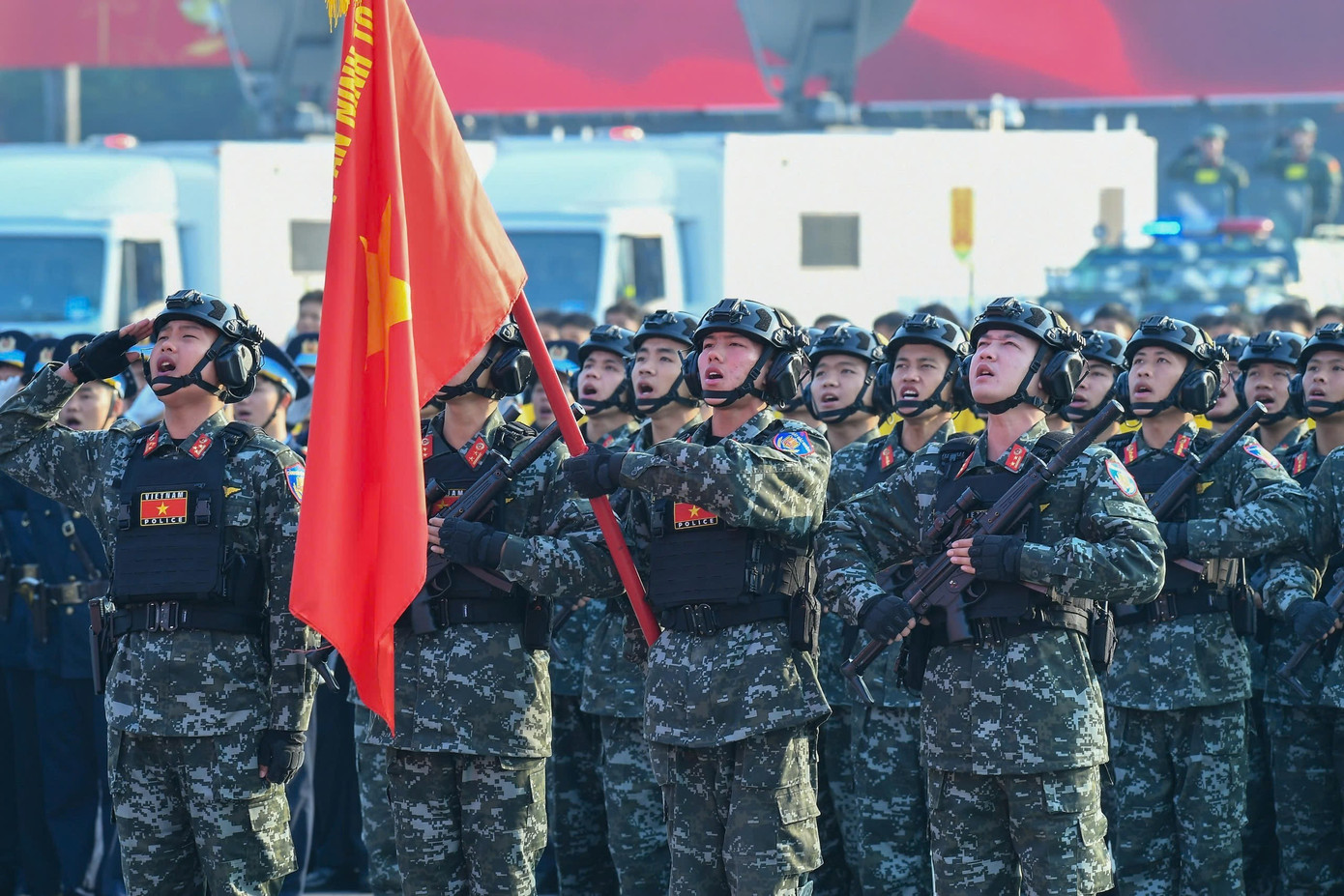 Lễ xuất qu&acirc;n lực lượng C&ocirc;ng an bảo vệ Đại hội XIV của Đảng tại H&agrave; Nội - Ảnh 3.