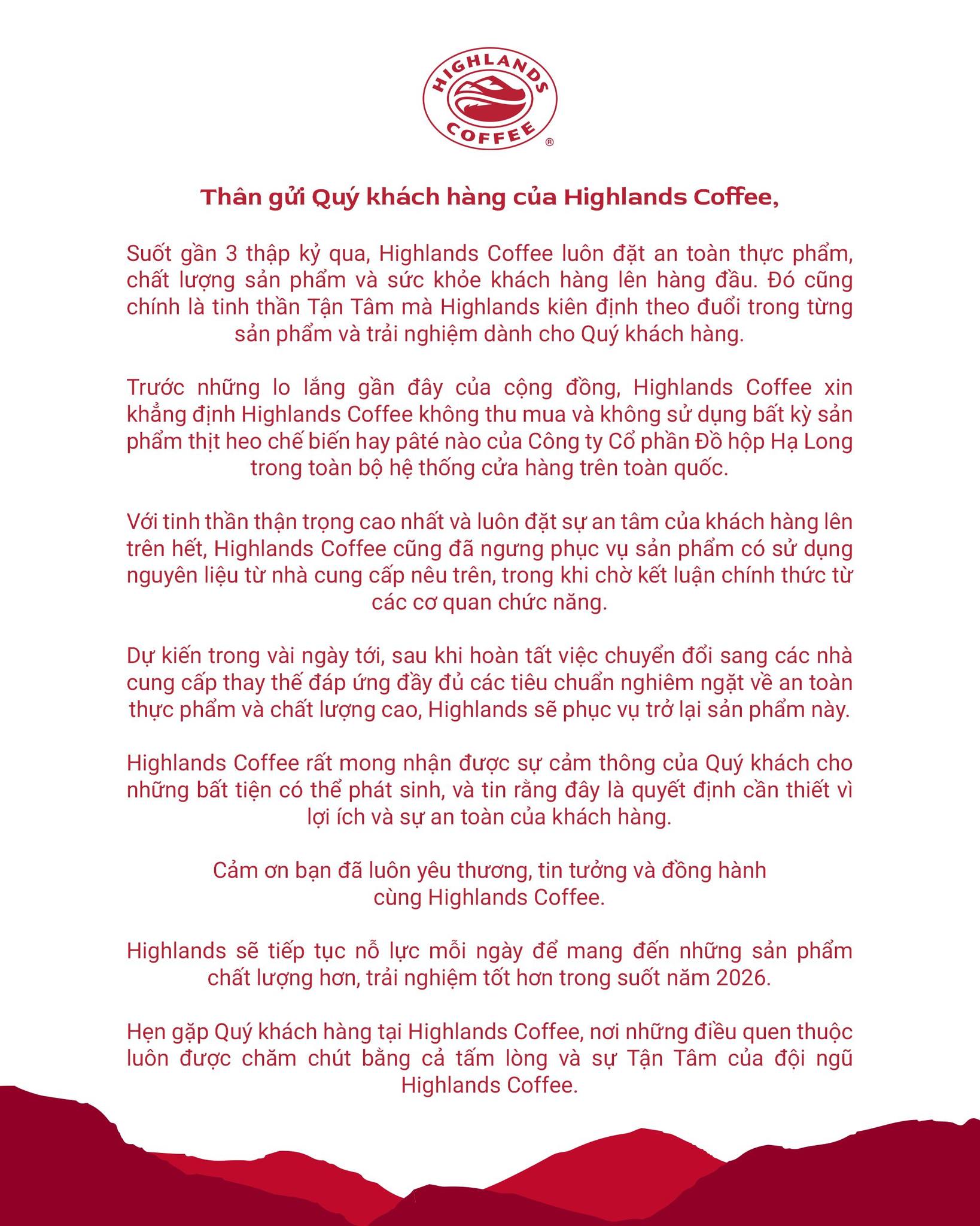 T&igrave;nh h&igrave;nh loạt chi nh&aacute;nh Highlands sau th&ocirc;ng b&aacute;o "đ&atilde; ngưng phục vụ" một số m&oacute;n - Ảnh 1.