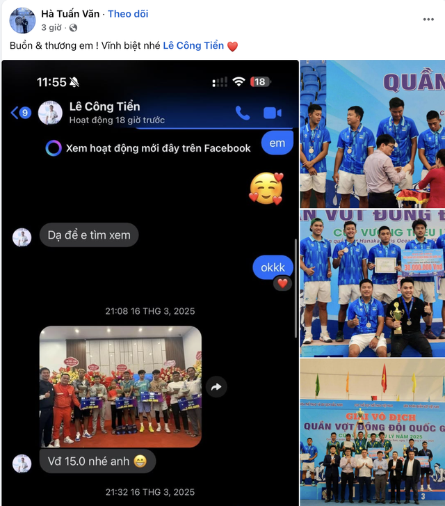 VĐV quần vợt - pickleball Lê Công Tiễn đột ngột qua đời, Lý Hoàng Nam cùng dàn sao thể thao bày tỏ tiếc thương- Ảnh 7. VĐV quần vợt - pickleball Lê Công Tiễn đột ngột qua đời, Lý Hoàng Nam cùng dàn sao thể thao bày tỏ tiếc thương- Ảnh 7.