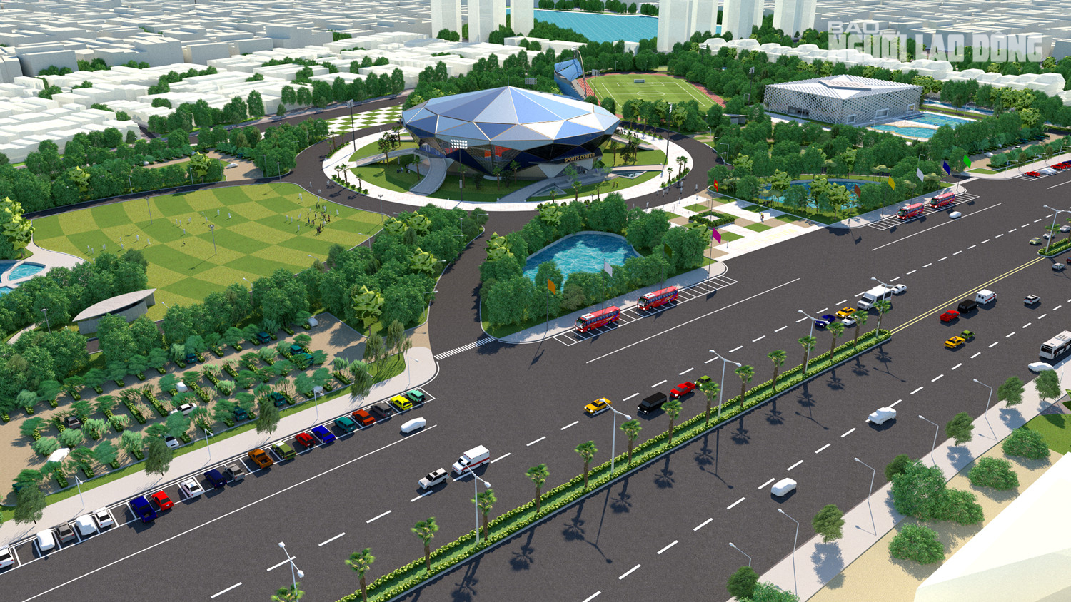 Nh&agrave; thi đấu h&igrave;nh kim cương xanh 340 tỉ đồng g&acirc;y ch&uacute; &yacute; ở Quảng Trị - Ảnh 6.