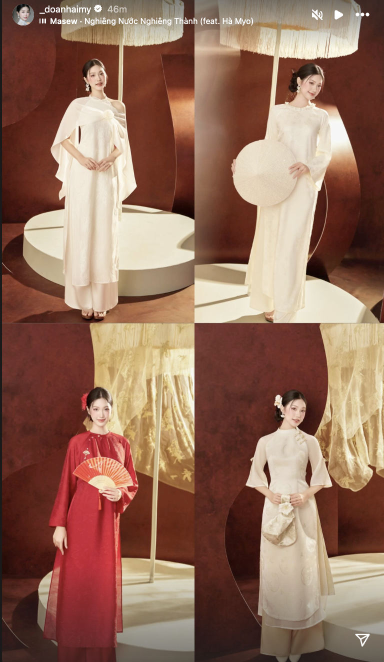 Ai mặc áo dài đẹp như Doãn Hải My: Nhan sắc “nghiêng nước nghiêng thành”, bất bại trong dàn WAGs Việt- Ảnh 4. Ai mặc áo dài đẹp như Doãn Hải My: Nhan sắc “nghiêng nước nghiêng thành”, bất bại trong dàn WAGs Việt- Ảnh 4.