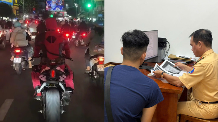 Xử phạt ' si&ecirc;u anh h&ugrave;ng Marvel ' điều khiển m&ocirc; t&ocirc; kh&ocirc;ng đội mũ bảo hiểm - Ảnh 1.