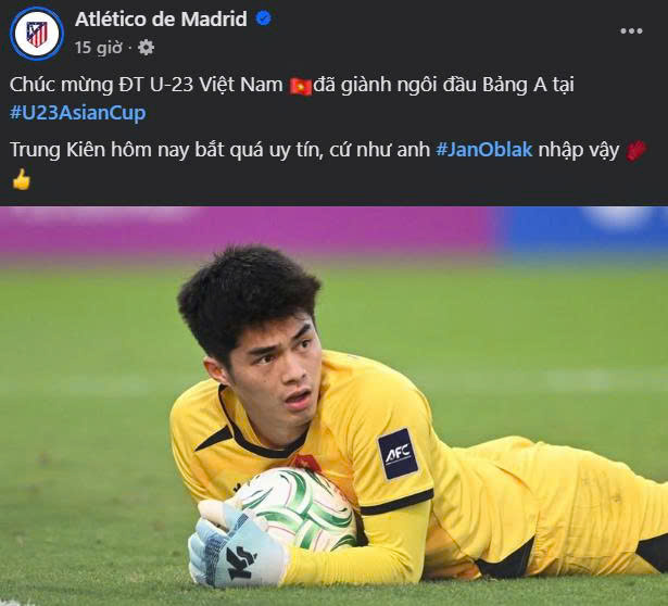 Trung Ki&ecirc;n được v&iacute; như Jan Oblak sau trận đấu với Ả Rập Saudi - Ảnh 2.