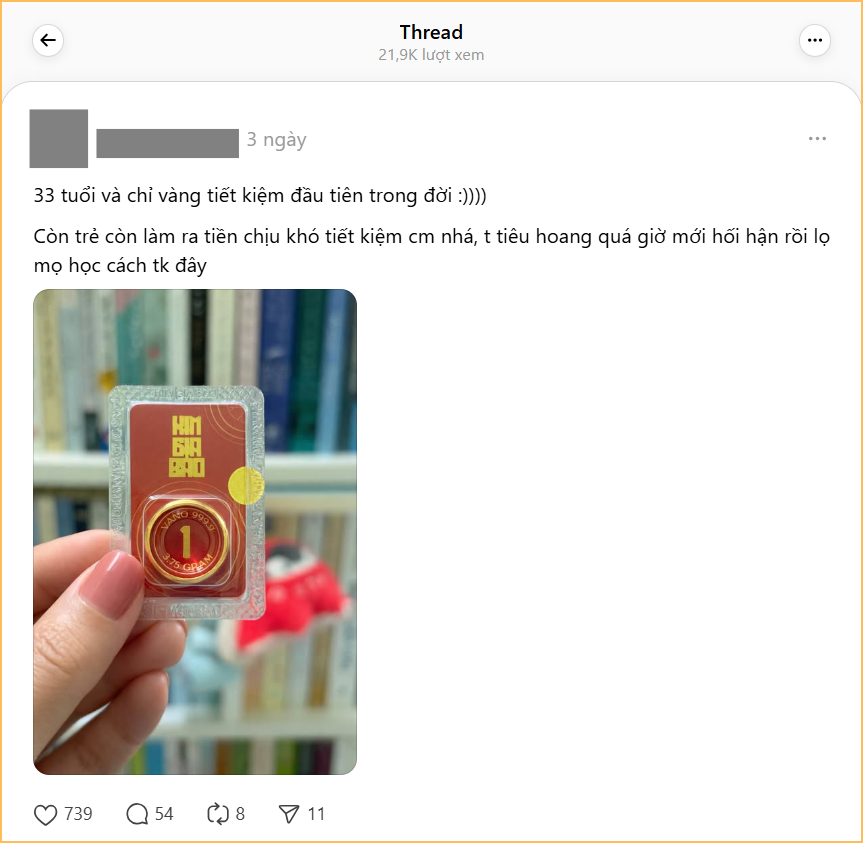 1 chỉ vàng đầu tiên: Chính thức "nghiện" tiết kiệm mua vàng từ đây! - Ảnh 1.