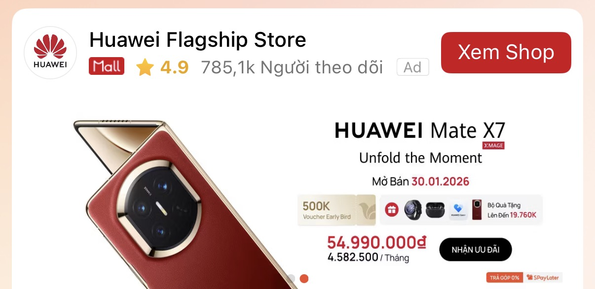 Huawei Mate X7 ch&iacute;nh h&atilde;ng gi&aacute; 54 , 99 triệu đồng kh&ocirc;ng chạy HarmonyOS - Ảnh 1.