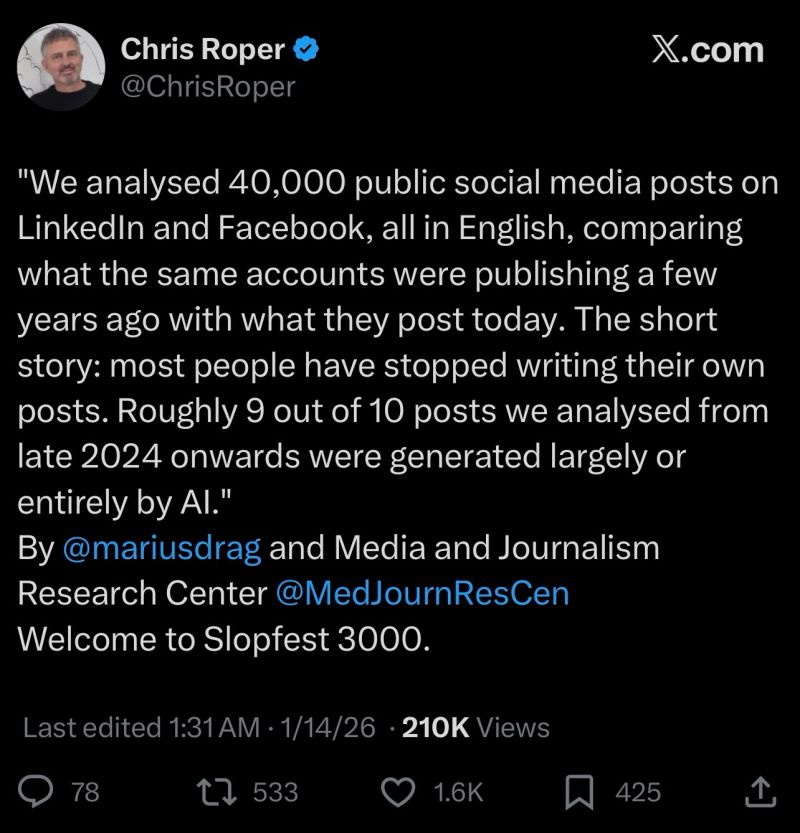 90 % Bài đăng mạng xã hội không phải do con người viết: Phát hiện gây sốc từ nghiên cứu - Ảnh 1.