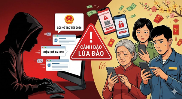 C&ocirc;ng an cảnh b&aacute;o lừa đảo mới nhắm v&agrave;o c&ocirc;ng nh&acirc;n v&agrave; người cao tuổi dịp Tết 2026 - Ảnh 1.