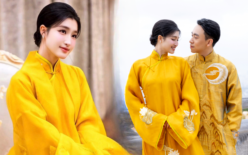 Nhan sắc thần ti&ecirc;n tỷ tỷ Phương Nhi trong lễ Hằng thuận với sắc v&agrave;ng quyền lực - Ảnh 1.