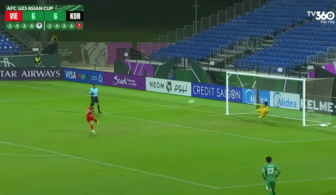 "Chơi chiêu" với cầu thủ U23 Việt Nam, thủ môn U23 Hàn Quốc nhận cái kết đắng trong loạt 11m - Ảnh 1. "Chơi chiêu" với cầu thủ U23 Việt Nam, thủ môn U23 Hàn Quốc nhận cái kết đắng trong loạt 11m - Ảnh 1.