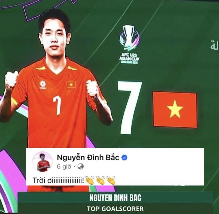 Đình Bắc thốt lên đúng 2 từ sau khi giành Vua phá lưới U23 châu Á, thiết lập cột mốc lịch sử cho Việt Nam- Ảnh 1.