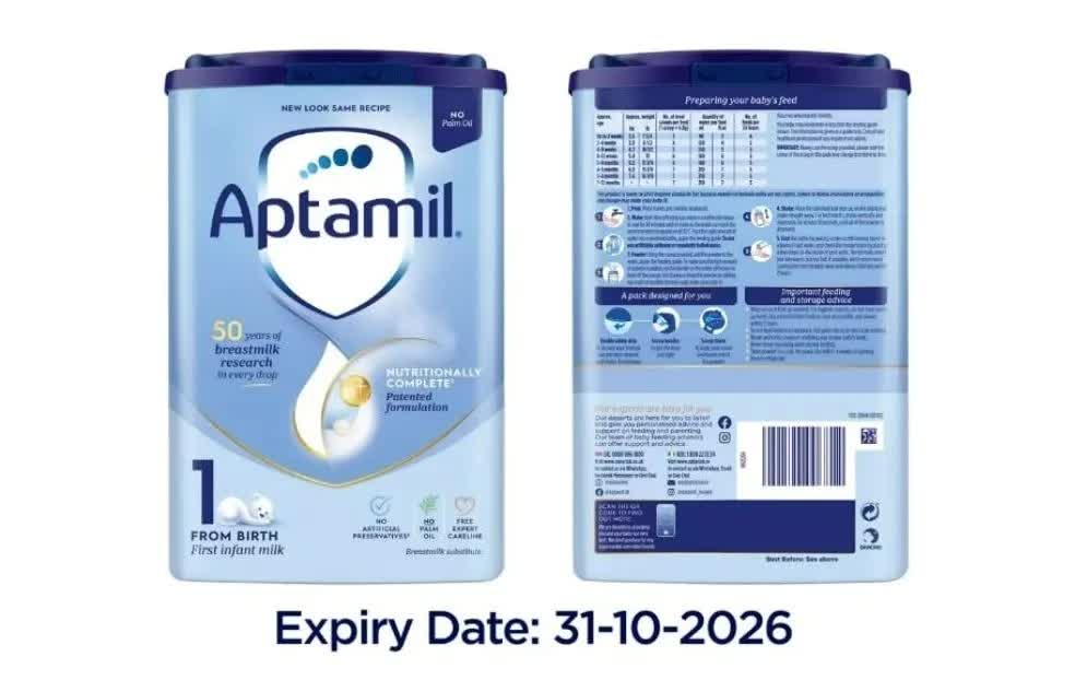 Thu Hồi Sữa Aptamil Tại Anh Do Nhiễm Độc Tố, Việt Nam Yêu Cầu Rà Soát Khẩn - Ảnh 1. Thu Hồi Sữa Aptamil Tại Anh Do Nhiễm Độc Tố, Việt Nam Yêu Cầu Rà Soát Khẩn - Ảnh 1.