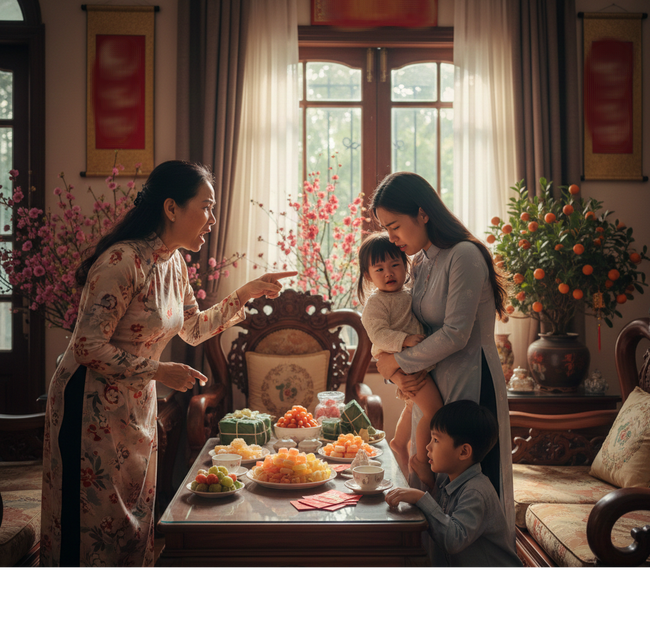 Tròn 7 cái Tết tôi mang danh "loại dâu con không nên nết" sau câu nói của mẹ chồng và quyết định dứt khoát của bố tụi nhỏ - Ảnh 1.