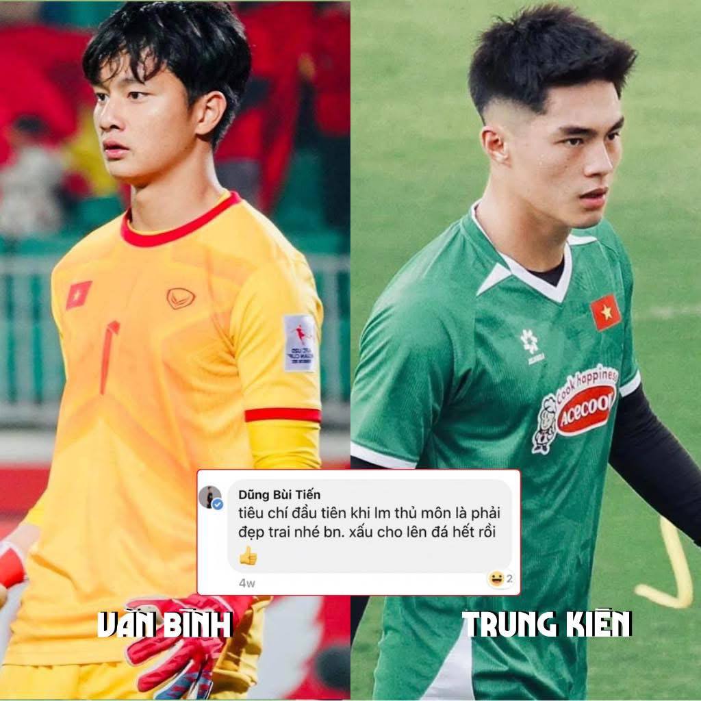 Đọ visual 2 thủ môn hotboy U23 Việt Nam Cao Văn Bình - Trần Trung Kiên: Bùi Tiến Dũng cũng phải khen nức nở- Ảnh 1.