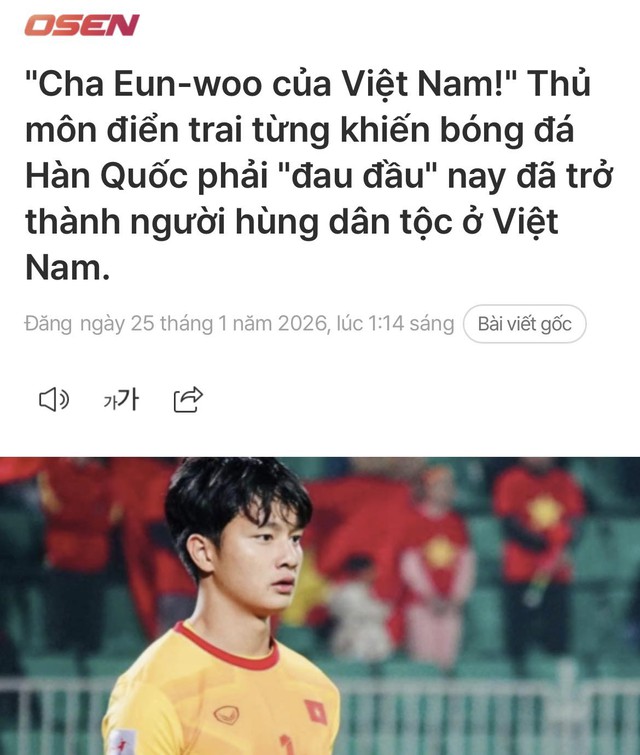 Báo Hàn gọi thủ môn Cao Văn Bình là 