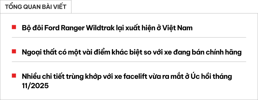 Ford Ranger lạ xuất hiện tại Việt Nam: Dễ là bản facelift 2026 vừa ra mắt, động cơ vẫn là một ẩn số - Ảnh 1.