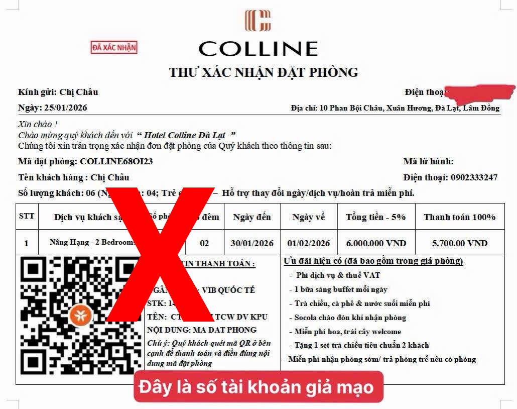 Vợ Á hậu của chủ tịch khách sạn Colline Dalat cảnh báo nóng, khách cẩn thận kẻo mất tiền oan- Ảnh 2. Vợ Á hậu của chủ tịch khách sạn Colline Dalat cảnh báo nóng, khách cẩn thận kẻo mất tiền oan- Ảnh 2.