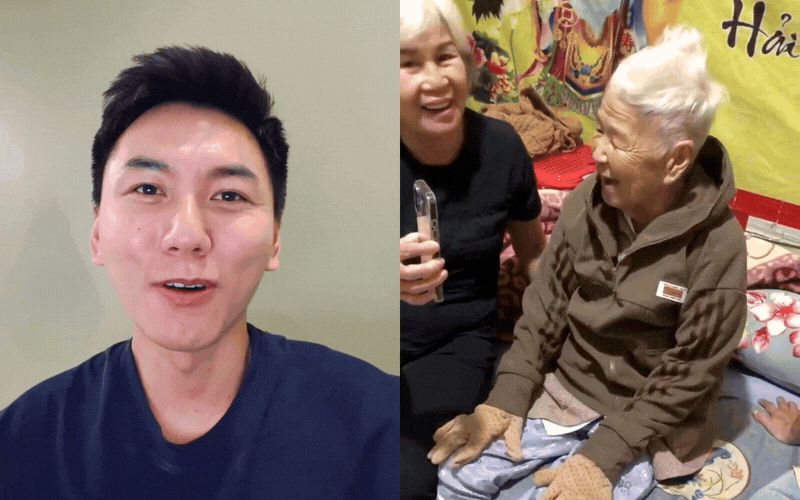 Cách Khoai Lang Thang tương tác với fan 91 tuổi khiến dân mạng tan chảy- Ảnh 1.