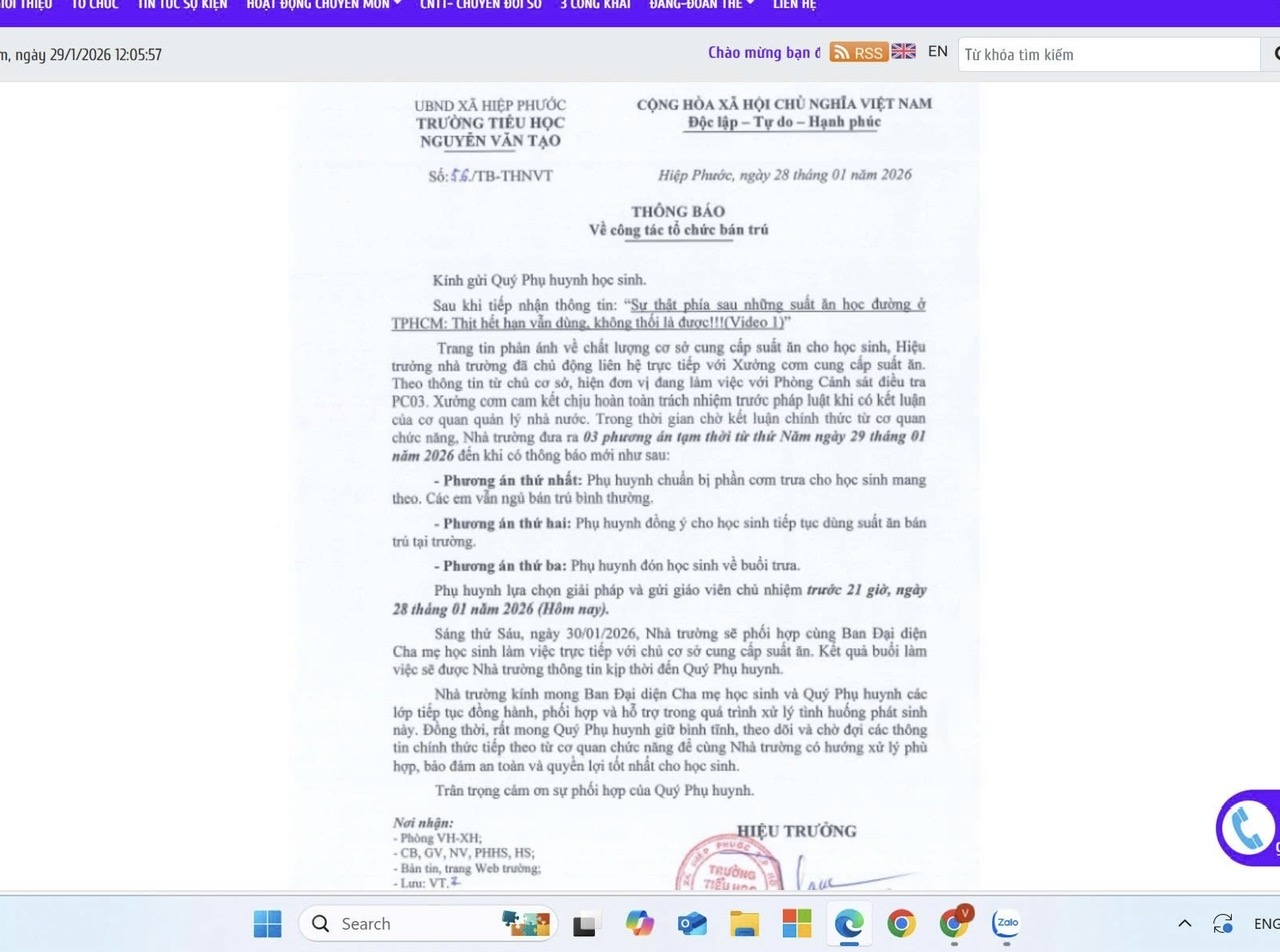 Thêm loạt trường học ở TPHCM dừng bữa ăn bán trú trước nghi vấn thực phẩm không an toàn - Ảnh 2.