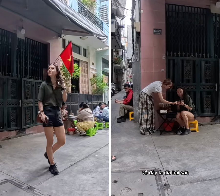 Nhân viên quán vỉa hè nói tiếng Anh như người bản xứ gây sốt - Ảnh 1. Nhân viên quán vỉa hè nói tiếng Anh như người bản xứ gây sốt - Ảnh 1.