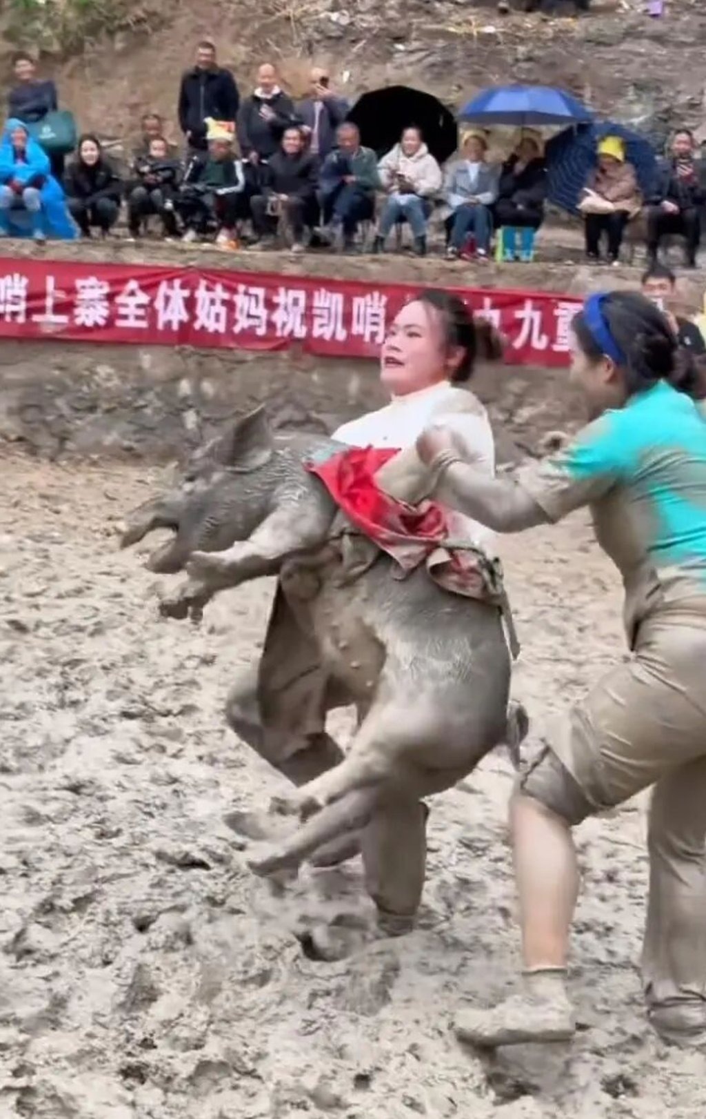 Người phụ nữ Trung Quốc g&acirc;y sốt khi tay kh&ocirc;ng thắng 22 cuộc thi bắt lợn chỉ trong một năm - Ảnh 2.