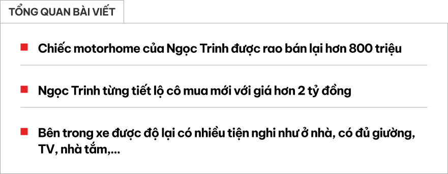 Rao ‘nhà di động’ từng của Ngọc Trinh giá hơn 800 triệu đồng, người bán cho biết mua mới hơn 2 tỷ, lăn bánh chỉ 5.000km- Ảnh 1.