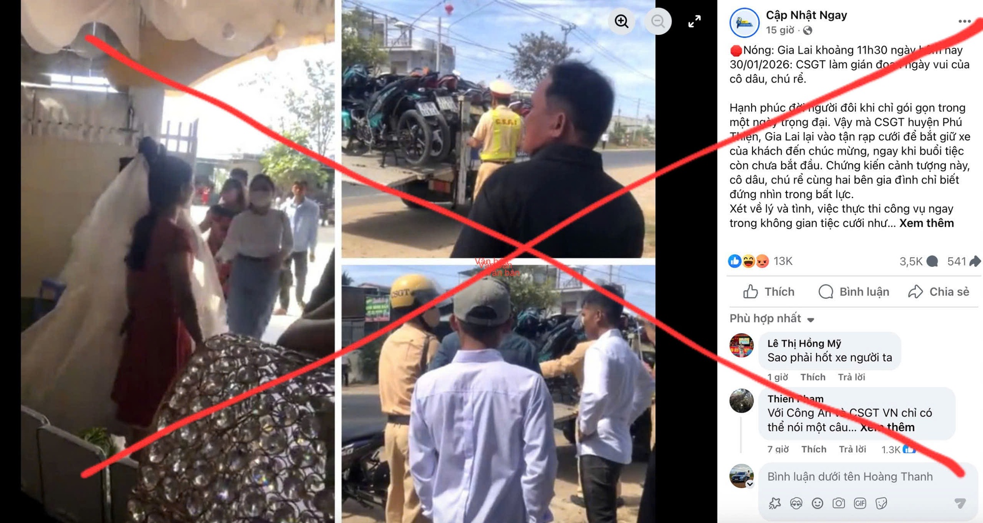 L&agrave;m r&otilde; th&ocirc;ng tin CSGT v&agrave;o đ&aacute;m cưới bắt xe - Ảnh 1.