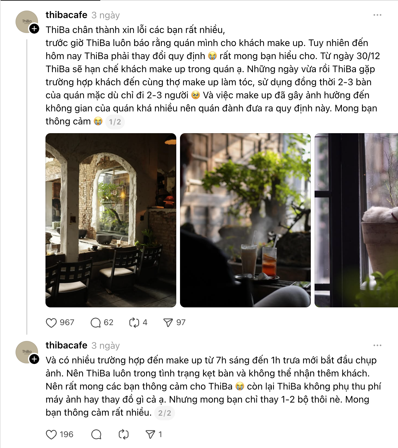 H&agrave;ng loạt qu&aacute;n c&agrave; ph&ecirc; buộc phải từ chối phục vụ v&igrave; tr&agrave;o lưu mang vali đi makeup, chụp flash h&agrave;ng giờ liền- Ảnh 2.