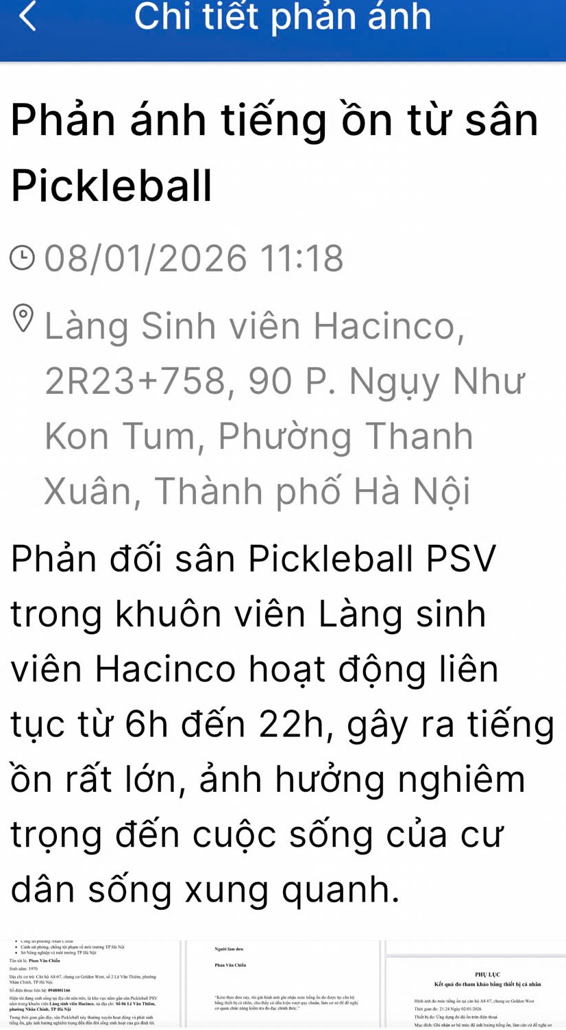 Cư dân làng sinh viên Hacinco “kêu cứu” vì tiếng ồn Pickleball tra tấn ngày đêm- Ảnh 8. Cư dân làng sinh viên Hacinco “kêu cứu” vì tiếng ồn Pickleball tra tấn ngày đêm- Ảnh 8.
