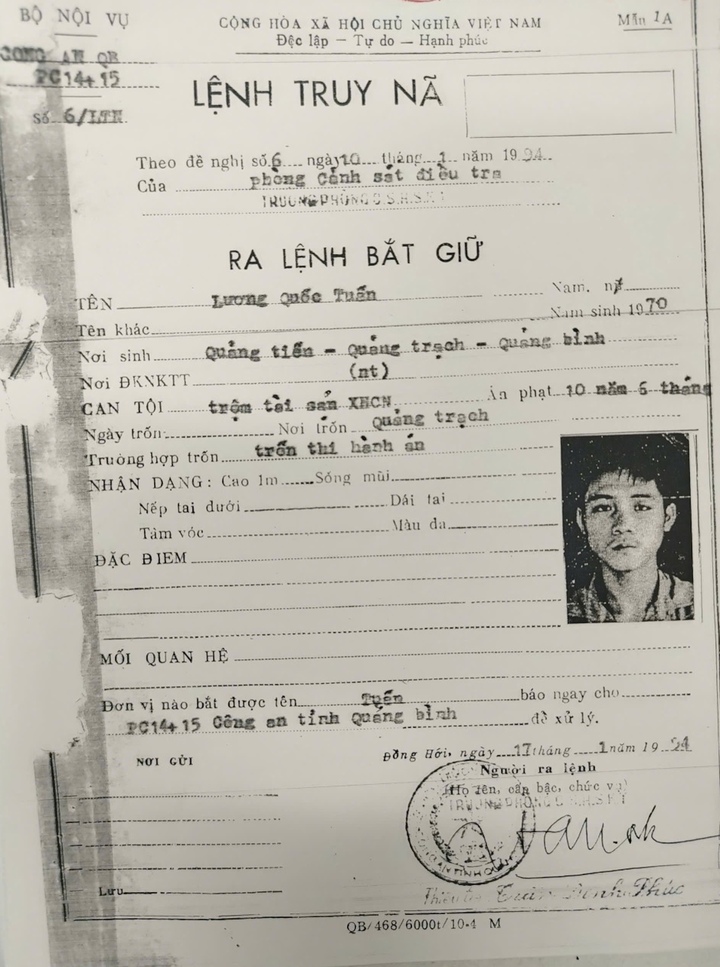 Lương Quốc Tuấn bị bắt sau 32 năm trốn truy n&atilde; v&igrave; nhiều vụ trộm cắp v&agrave; vũ kh&iacute; - Ảnh 1.