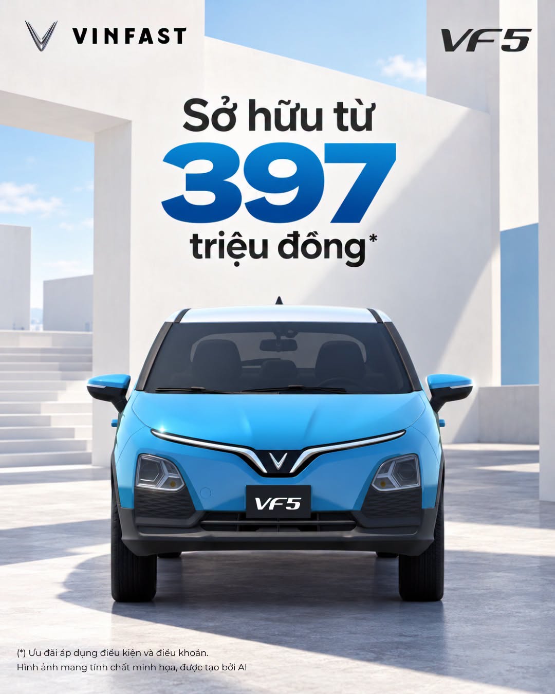 Xe điện VinFast VF 5 gi&aacute; c&ograve;n chưa đến 400 triệu đồng - Ảnh 1.
