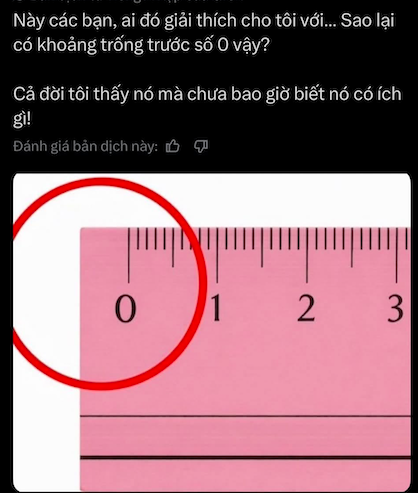 Vì sao thước kẻ luôn có khoảng trống trước số 0? - Ảnh 1. Vì sao thước kẻ luôn có khoảng trống trước số 0? - Ảnh 1.